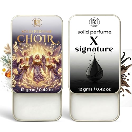 Image of Dr.Mashur Solid Perfume |x signature&Choir Alcohol Free Wax Perfume Balm, Long Lasting | Pocket Tin 12g, Pack Of 2| Non Greasy Smooth Glide, Travel Friendly Men And Women