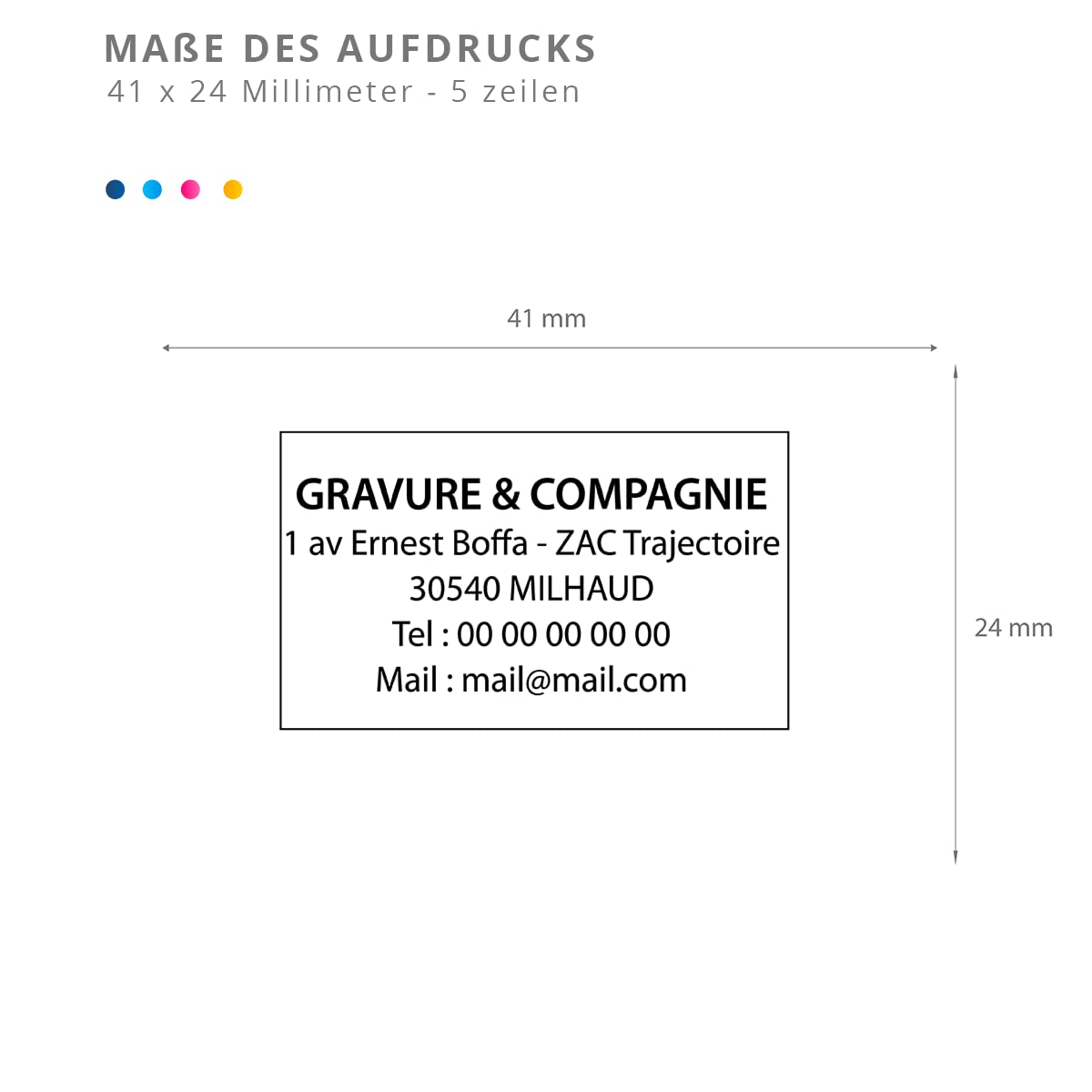 Trodat Metal Line 5200 - Professioneller Selbstfärbestempel mit 5 Zeilen zur Personalisierung – Textplatte 41 X 24 mm Inklusive