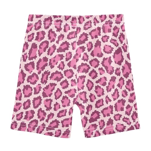 Pink Leopard Print Pattern Girls Shorts Elastic Waist Sports Shorts Girls Leggings Pants for 4-10 Years2