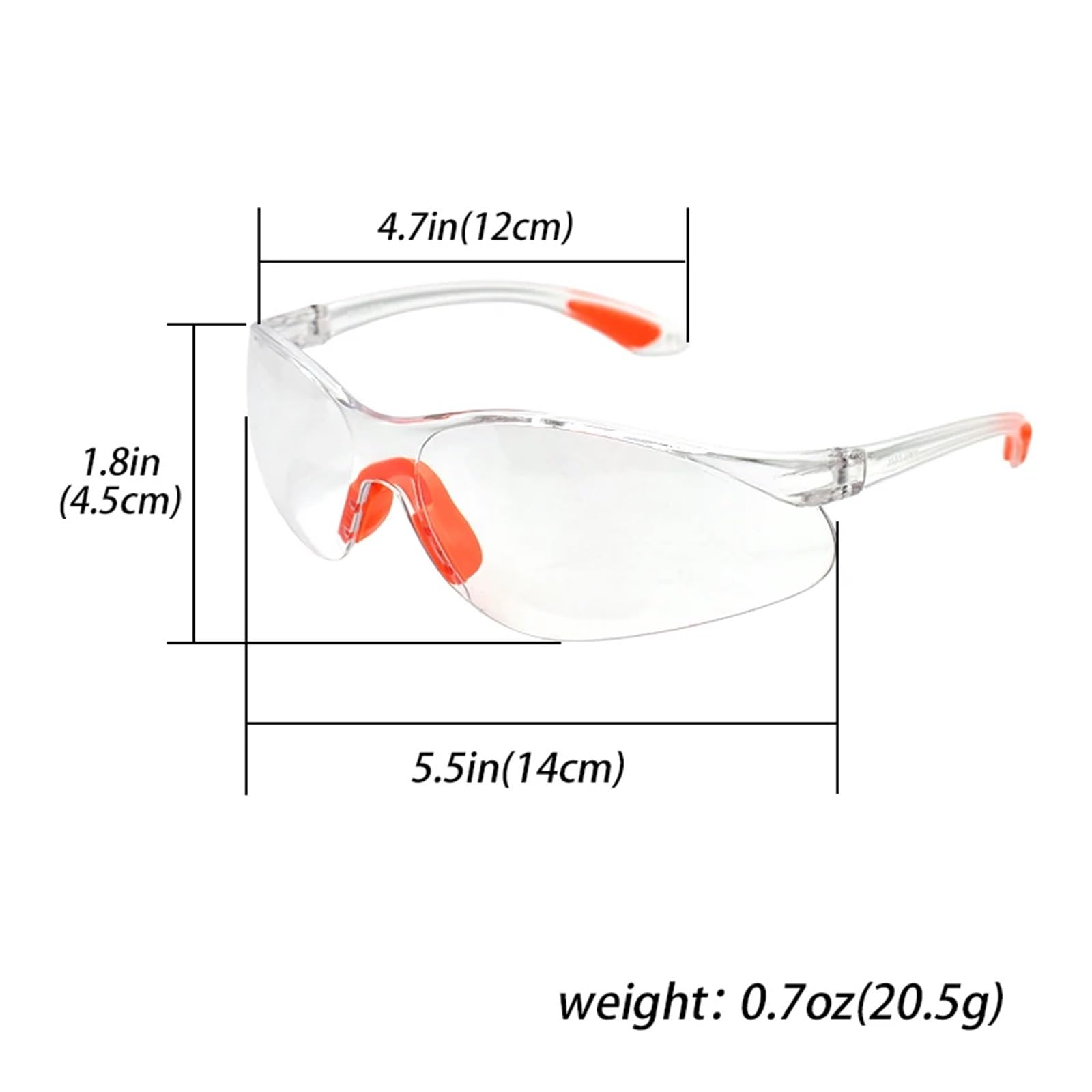Gafas de seguridad, 12 gafas protectoras de seguridad for el trabajo laboratorio, material PC, antiimpacto, a prueba viento y polvo, transparentes for montar a caballo