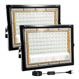 【Ahorro de energía ultra-brillante de 50W】 Foco LED Exterior 50W produce luz blanca de 6500K de luz diurna. Con 72 chips LED de alta calidad y un ángulo de haz de 120°, proporciona iluminación sin sombras y anti-deslumbramiento. Ofrece iluminación ultrabrillante con un brillo de hasta 5000 lúmenes, equivalente a una bombilla halógena tradicional de 600 W. Por lo tanto, logra un ahorro energético del 85%.