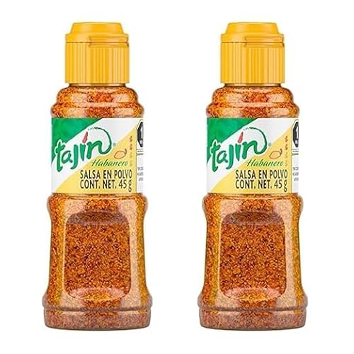 Tajin Habanero – 2 x 45g – Extra Hot Chili-Gewürzmischung – Sehr scharf für Obst, Snacks & Gerichte – inkl. Naschwerk® Sticker