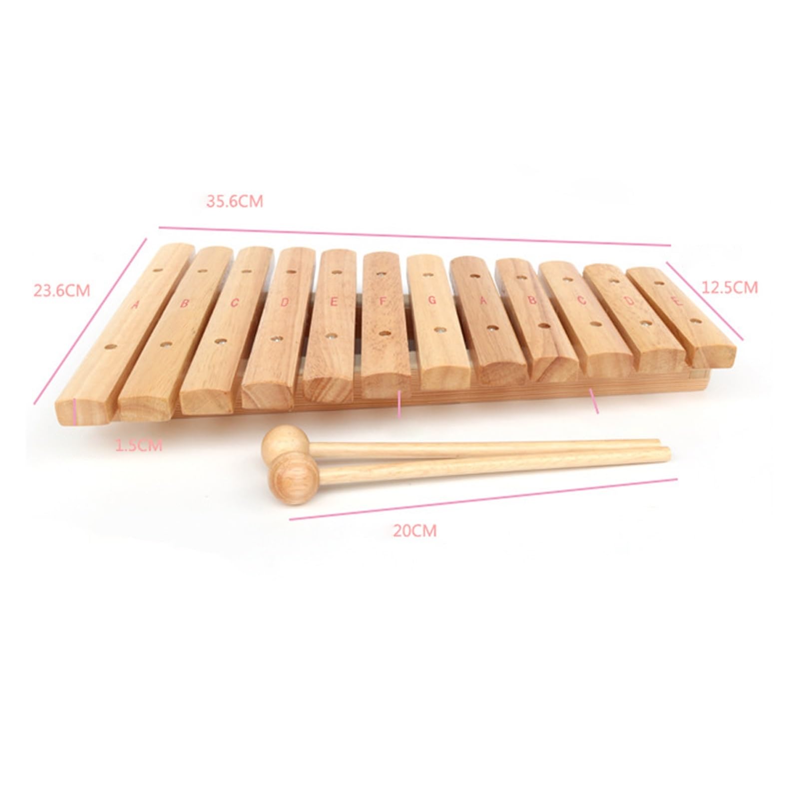 Strumento a percussione a percussione xilofono glockenspiel in legno di quercia a 12 note Kit Glockenspiel Professionale