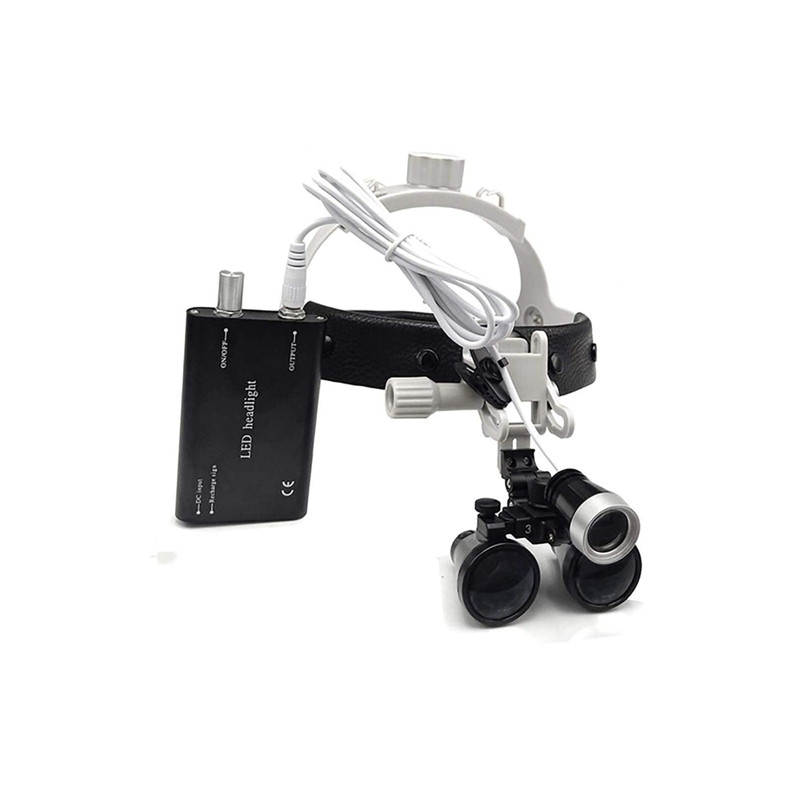 asdchZen Headband Magnifier,Head Mountlighted Magnifying Glasses,2.5X Helmet Dental Loupes Binocular Magnifying Glass With Rechargeable Spotlight Headband Dentist Surgical Loupe