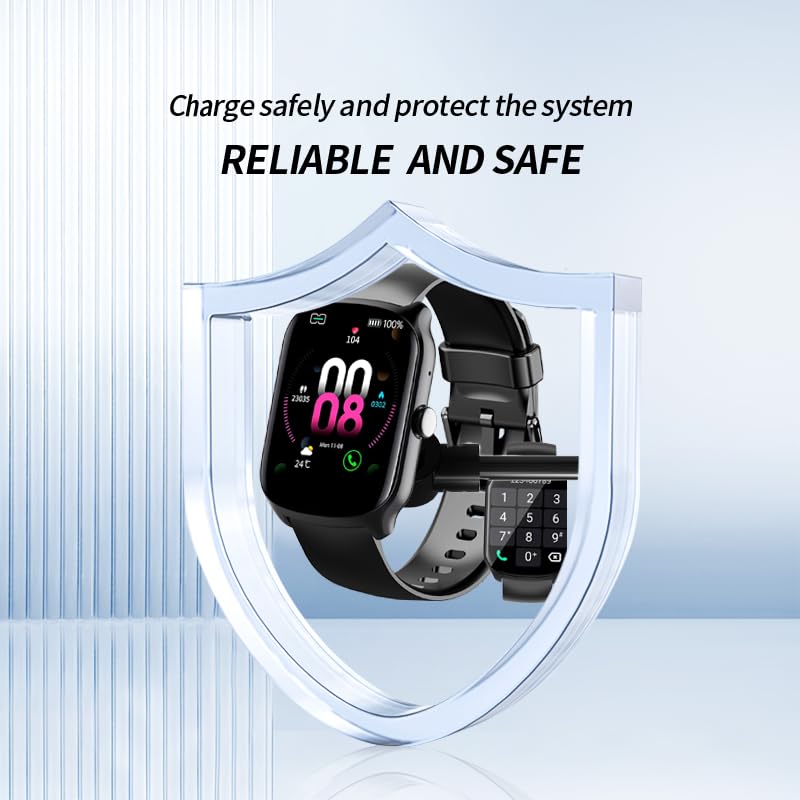 [2 Pack] for Qecnato S68 1.95 Inch Smart Watch Charger, Magnetic Replacement USB Charging Cable Compatible with STECEi S68 Smart Watch Accessories(Black)