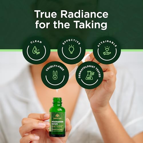 Image of Tree of Life Niacinamide Serum for Face - Brightening and Hydrating Face Oil for Dark Spots and Fine Lines - Suitable for Sensitive Skin - Dermatologist Tested Skin Care - 2 Fl Oz