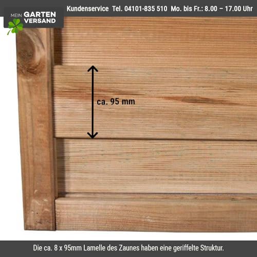 Preiswerter Sichtschutz Windschutz Gartenzaun Maß 60 x 180 cm (Breite x Höhe) aus Kiefer/Fichte Holz, druckimprägniert 'Berlin' Massiv