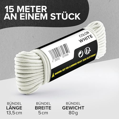 Paracord 425 Typ II | ø 3mm - 9 Kerne - max. 192 kg | 100% Nylonschnur, Allzweckseil - reißfest | Nylonseil, Armband, Hundeleine, Survival & Outdoor Seil