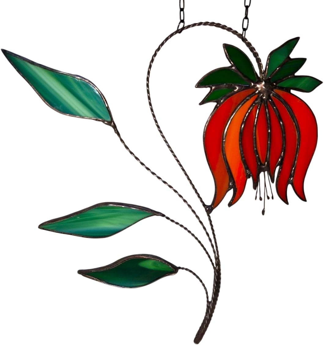 Wild Lily Stained Glass Suncatcher - Wildflowers Window Panel