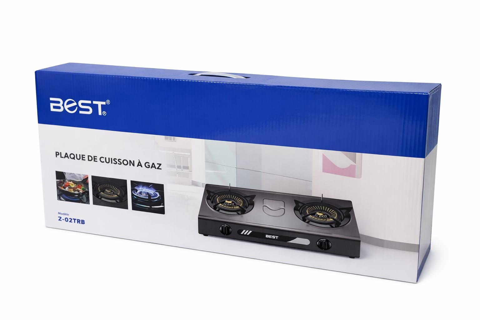 Réchaud à Gaz 2 Feux Portable 7700W - Double Brûleur Fonte Haute Puissance - Allumage Piézoélectrique Sans Piles - Acier Facile à Nettoyer - Idéal Camping, Caravane, Intérieur et Extérieur