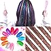 Hair Tinsel Kit with Tools 43 Inch 6 Packs 1200 Strands Tinsel Hair Extensions for Women and Girls Heat Resistant Sparkling Shiny Glitter Hair for Christmas Cosplay Party New Year (43 inch, coffee)