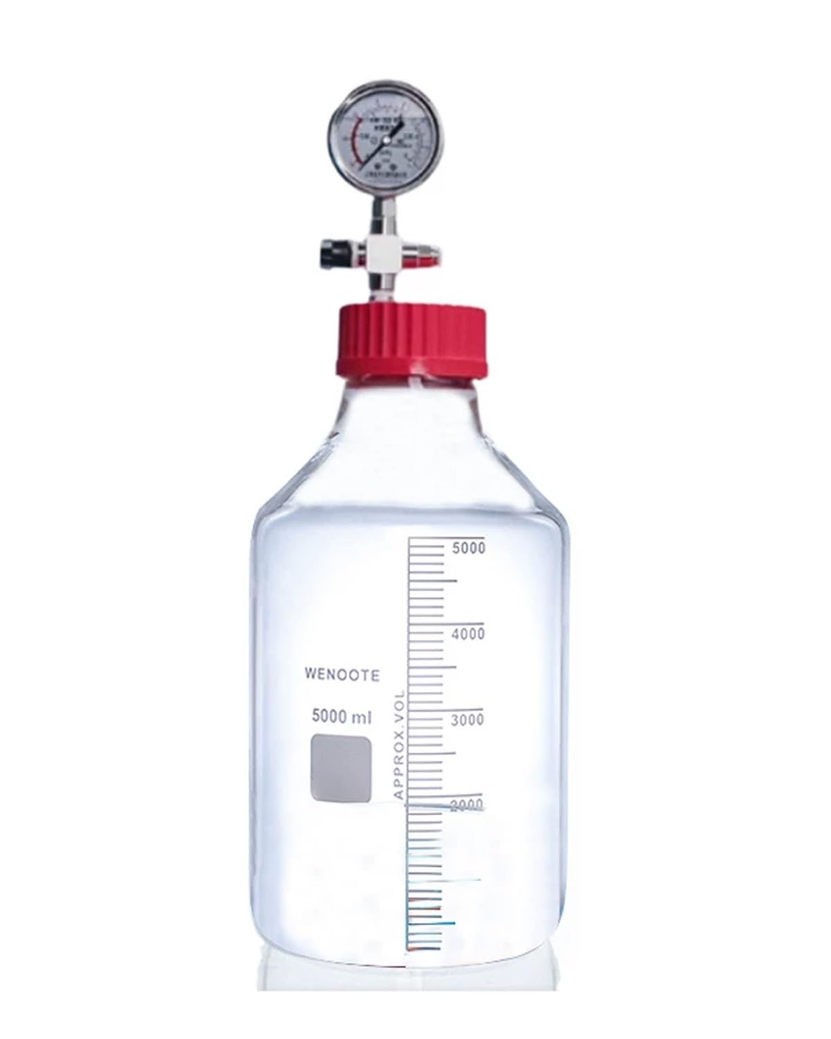 Komora Próżniowa Małe Wiaderko Próżniowe do Odpieniania z Miernikiem Podciśnienia, Butelka Próżniowa do Żywicy, Kompaktowy Zbiornik Laboratoryjny(1.1 Gallon/5000ML)
