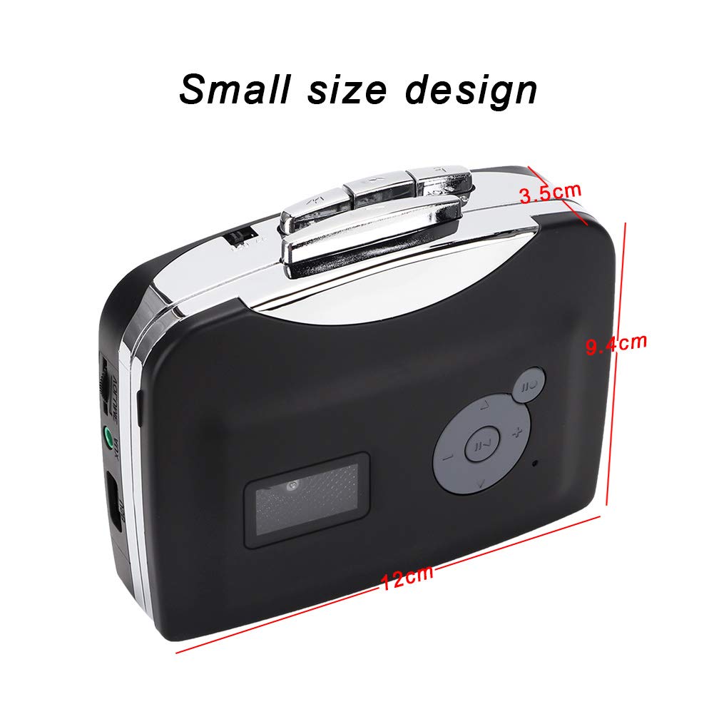 VBESTLIFE Cassette a MP3, EZCAP230 Convertidor de Cassette a MP3 Estéreo USB Cassette Cinta Digital MP3 con Auriculares