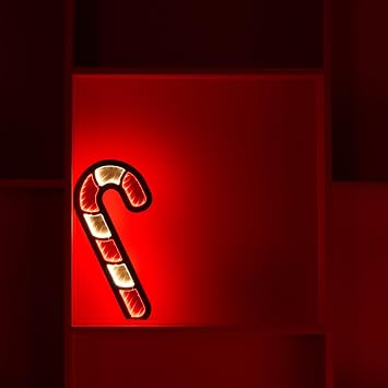 LED 3D Candy Cane Hanging Christmas Tunnel Light - 16 - Red and Yellow