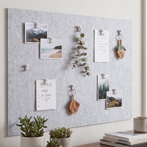 Image of Jetec 30 Pieces Metal Push Pin Hangers Pin Wall Hooks Picture Hanging Picture Nails Frame Oil Painting Hooks on Wooden or Fabric Wall for Home or Office (White)