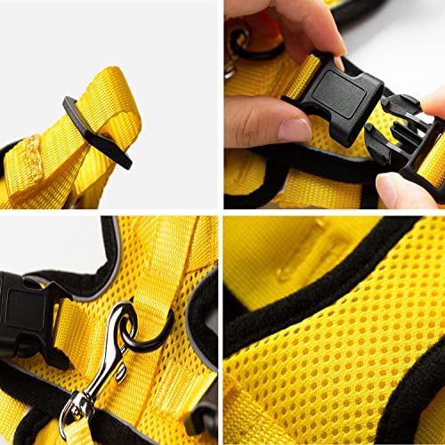 Fiil Cat Harness And Leash For Walking, Escape Proof Soft Adjustable Vest Harnesses For Cats, Adjustable Dog Harness - Reflective And Soft（Yellow）. (S, Yellow) #TOP6
