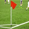 AMLESO Soccer Corner Flag Soccer Agility Poles Men Women Football Field Corner Flag Training Sports Flag Sports Practice Outdoor 2pcspoles Yellowbase - View #6