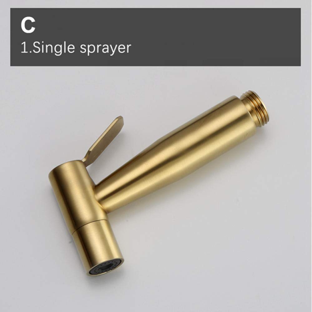 Spruzzatore portatile per bidet per WC, kit doccia a getto in acciaio spazzolato, facile da inserire, pressione dell'acqua regolabile per una pulizia e un'igiene efficaci, accessori da bagno