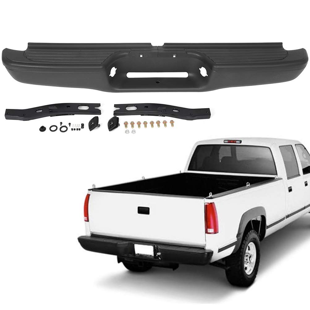 KUAFU Heavy-Duty Steel Rear Bumper For 1995-2004 Toyota Tacoma (1st Gen) – Powder Coated Black, Fits 3" Cube LED Pods