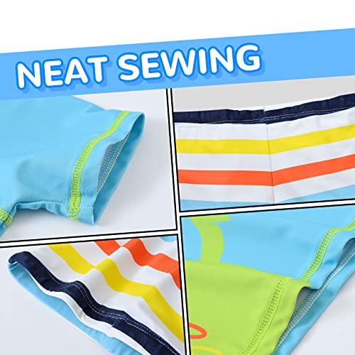 Ashion Toddler Boys Swimsuits Set 2 Piece Rash Guard Trunk Swimwear Set Short Sleeve Swim Shirt Bathing Suit Set Blue Dinosaur 5T #TOP5