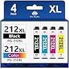 Toner Kingdom Cartuchos de tinta remanufacturados 212XL de repuesto para cartuchos de tinta Epson 212 para impresoras 212XL T212 T212XL para Expression Home XP-4100 XP-4105 Workforce WF-2830 WF-2850