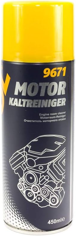 MANNOL 9671 Motor Kaltreiniger Engine Room Cleaner 450ml - Heavy Duty Degreaser Spray for Engine Bays & Chassis - Dissolves Oil & Grease - Safe for Rubber/Plastic - Professional Automotive Care