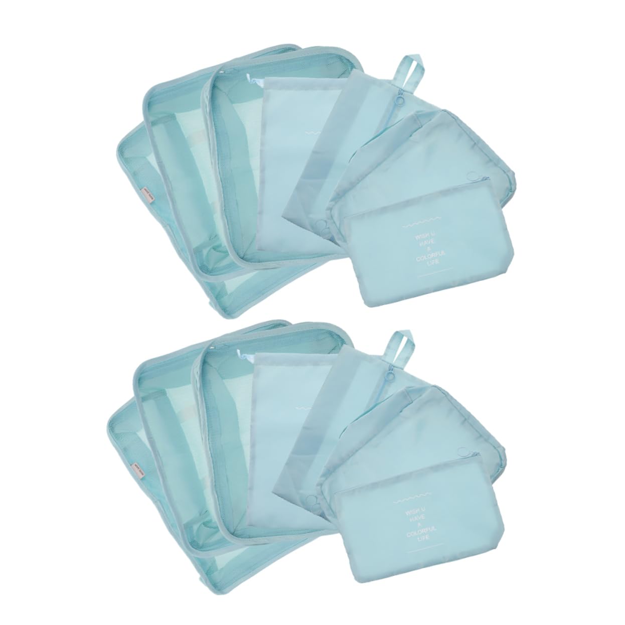 Healvian 14pezzi Cubi di Compressione per Imballaggio da Viaggio Set per Organizzatori di Bagagli Borsa per Vestiti e Biancheria Cinghie di Trasporto Flessibili
