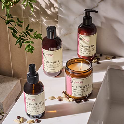 M. Greengrass Dry Oil Spray - Moisturizing Body Oil For Face, Hair, And Skin - After Shower Mist For Men And Women - Non-Greasy - 4 Oz. - Cruelty & Paraben Free - Cardamom Lavender #TOP6