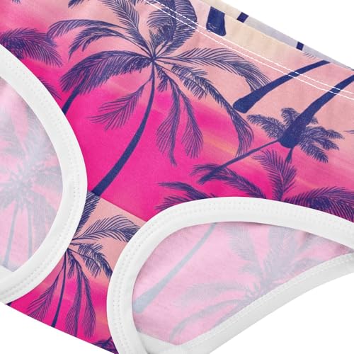 Toddler Underwear Custom 2t Cotton Panties for Girl Animal Briefs Undies Kids Palm Trees Sunset Purple Pink4
