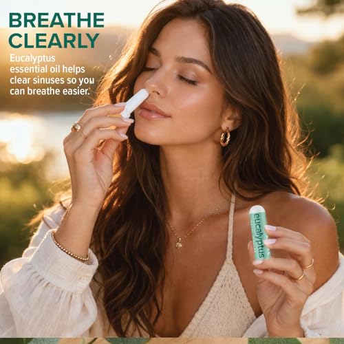 Image of MOXĒ Eucalyptus Essential Oil Nasal Inhaler, Sinus & Congestion Relief, Daily Relaxation, Stress Relief, Therapeutic No-Mess Aromatherapy, Pure and Natural, Made in USA (3 Pack) packaging may vary