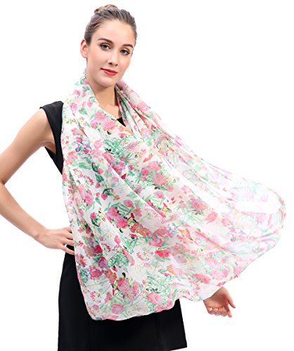 Lina & Lily Floral Print Women's Infinity Scarf Lightweight Spring Fall4
