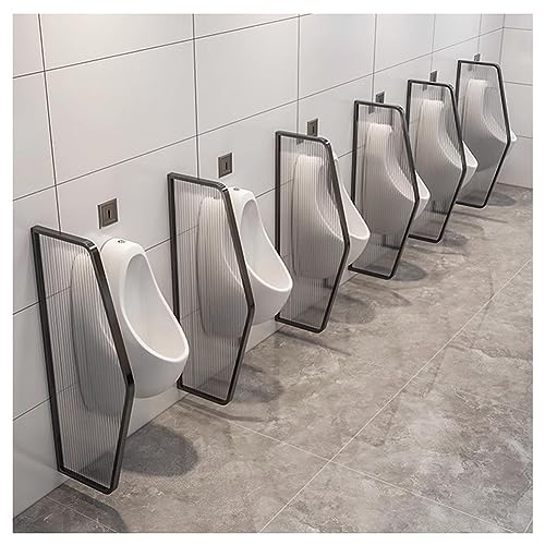 Mampara protectora negra para urinario panel divisor de pared modular para aseos 5