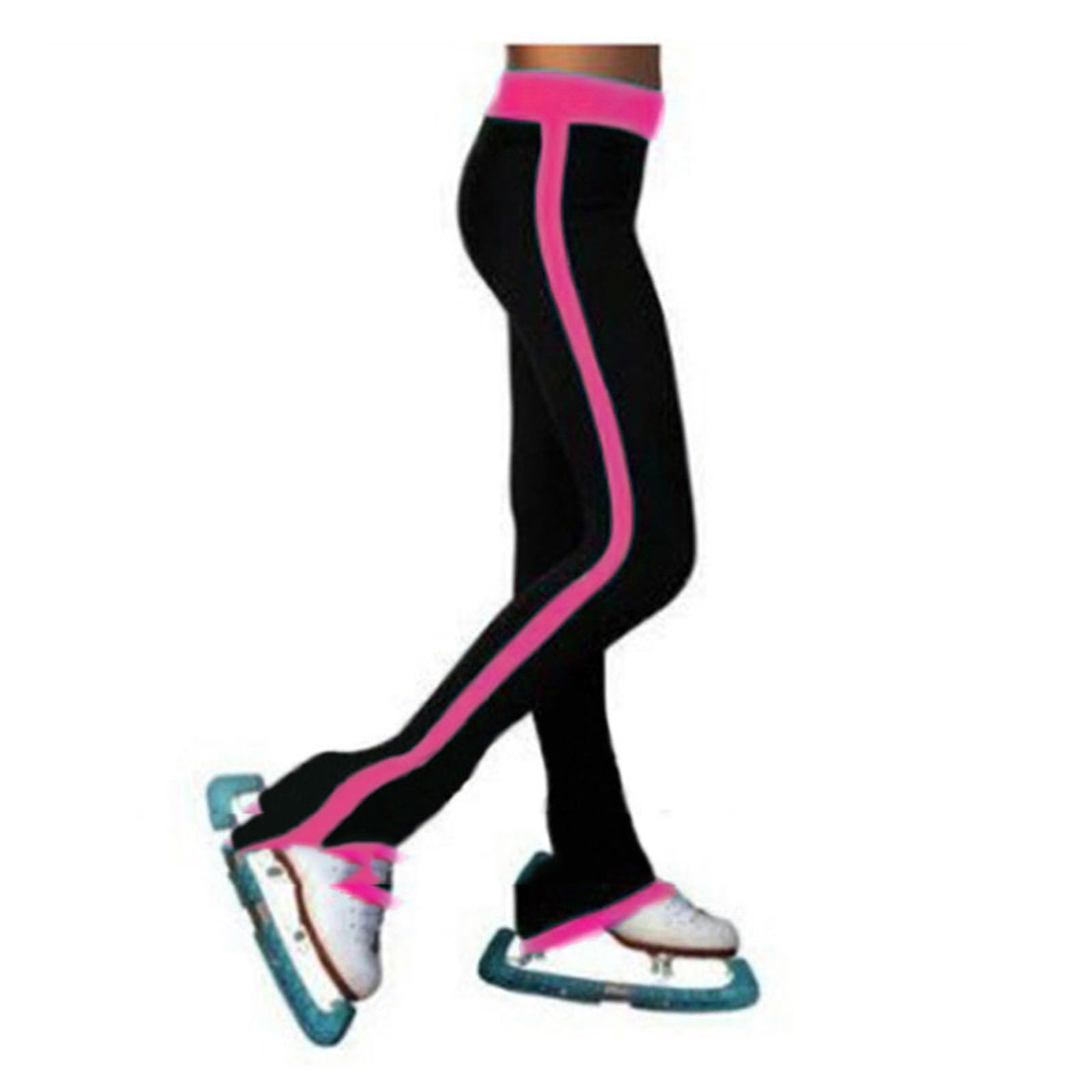 Pattinaggio Artistico Pantaloni Caldo Pile Pattinaggio Pantaloni Strisce Comodo Caldo Abbigliamento da Pantaloni da Allenamento Pantaloni da Skate