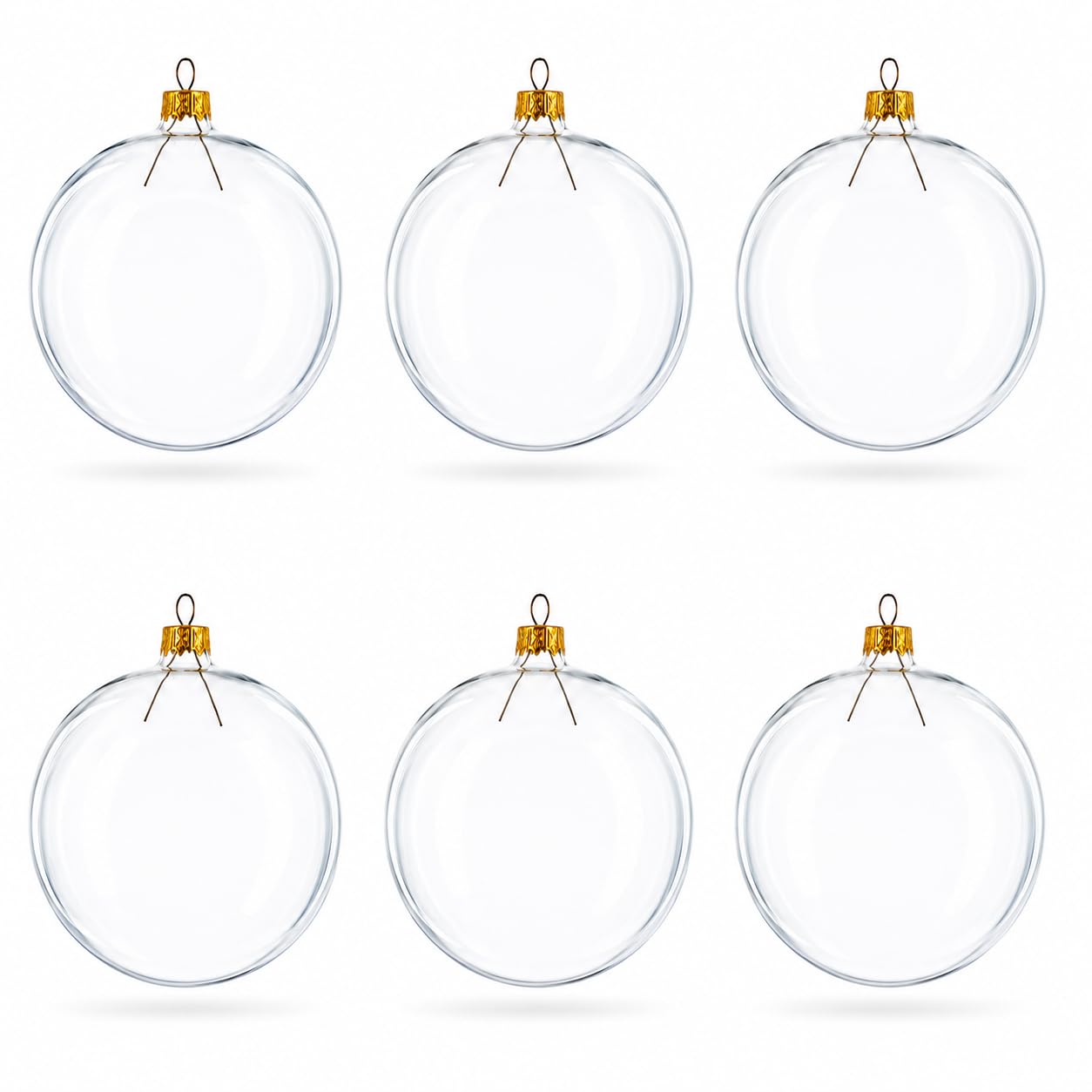 Lot de 6 boules de Noël en verre transparent 8,2 cm