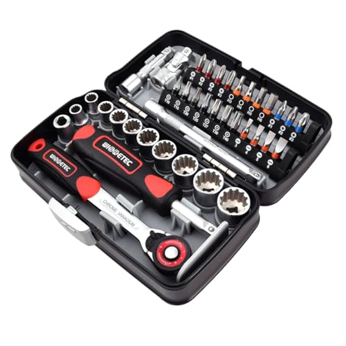 Kit compacto de mantenimiento de bicicletas eficiente con llaves de trinquete métricas 4