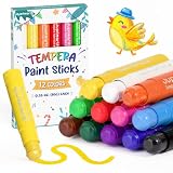 JUPITEARTH Paint Sticks for Kids 12 Colors, Fast-Drying, Smooth