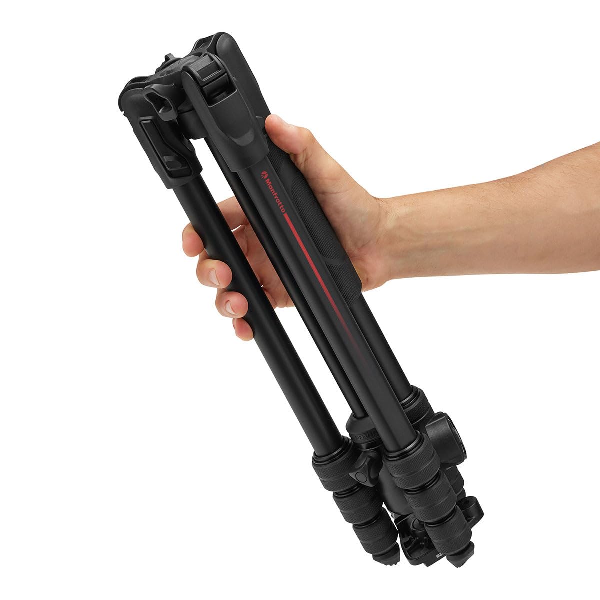 Manfrotto Befree Advanced AS Twist - Treppiede da viaggio in alluminio a 4 sezioni con testa a sfera centrale 494, nero