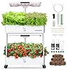 Hydroponics Growing System Indoor Garden 44 Pods Plant Herb Garden Plant Germination Kit with LED Grow Light 10L Double Layer Large Capacity Hydrophonic Planter Grower for Home Vegetables Fruits
