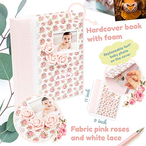 Baby Book Memory – Keepsake Album Baby Girl First 5 Year Baby Book – First Baby Book Memory Events Pregnancy To Age 5 – Pink #TOP1