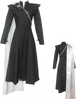 Queen Cosplay Dress Robe Uniform with Brooch Women Dragon Halloween Party Costume
