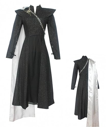 Suohuicp Queen Cosplay Dress Robe Uniform with Brooch Women Dragon Halloween Party Costume - Small - White