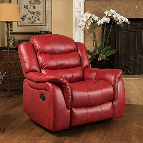 Sillón reclinable piel rojo miniatura 2