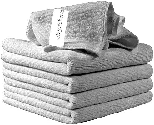 Clay Roberts Microfibre Cleaning Cloths, 40cm x 30cm - Pack of 5, Machine Washable, Polishing, Waxing & Dusting Cloth, Lint-Free, Scratch-Free