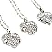 Elefan Cornelia Jewelry White Crystal Pendant Necklace Set for Sisters Big Sister Middle Sister Little Sister (3 PCS)