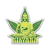 Nirvana Buddah Marijuana Vinyl Decal Sticker - Car Truck Van SUV Window Wall Cup Laptop - One 5 Inch Decal - MKS0798
