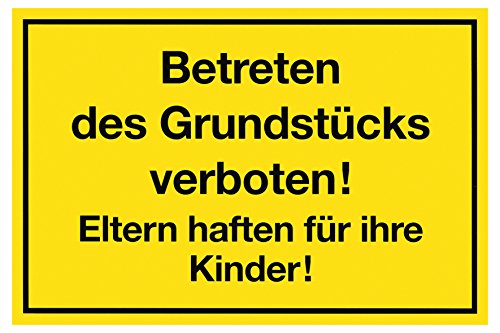 Preisvergleich Produktbild Metafranc Hinweisschild "Betreten des Grundstücks verboten!" - 400 x 250 mm / Beschilderung / Verbotsschild / Privatgrundstück / Grundstückskennzeichnung / Gewerbekennzeichnung / 500480