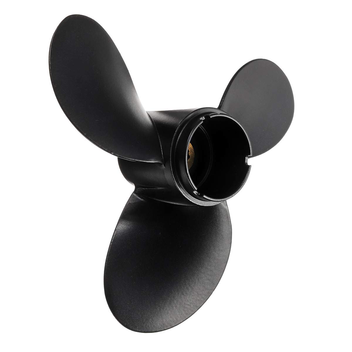 Viviance Hélice de Barco Marino 7 1/2 x 7 para Motor Fuera de borda Suzu-ki 4-6HP DF4 2004-presente DF6 2004-presente 58110-91JL0-019 Hélice Negra de 10 Dientes estriados, aleación de Aluminio