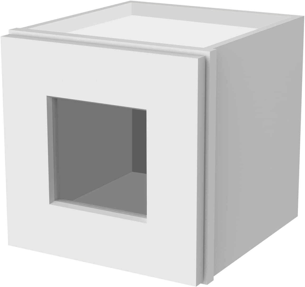 - Solid Wood Glass Door Wall Cabinet - Space-Saving Storage for Kitchen, Bathroom, Living Room & Office | Soft-Close Hinges (Glass Insert Not Included) (SK-Origami White, 18" W x 12" D x 12" H)