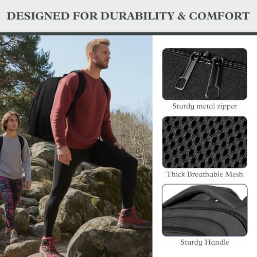 Image of 17 inch Travel Laptop Backpack, Airline Approved Bag, Black Brown