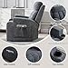 CANMOV Manual Recliner Chair with Massage and Heat, Soft Fabric Recliner Chair with Overstuffed Arm and Back, Manual Reclining Single Sofa with 2 Cup Holders, Side Pocket for Living Room, Dark Grey